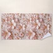 Schöne weich rosa Pastell floral Strandtuch (Vorderseite)