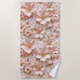 Schöne weich rosa Pastell floral Strandtuch