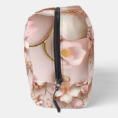 Schöne, weich rosa Pastell floralbedruckt Waschbeutel (Rechts)