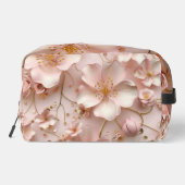 Schöne, weich rosa Pastell floralbedruckt Waschbeutel (Rückseite)