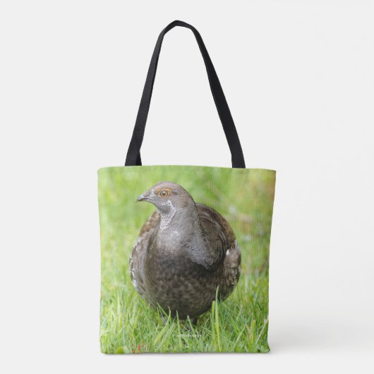 Schöne, weiche Grouse im Gras Tasche (Rückseite)