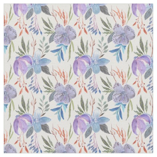 Schöne weiche Lavendel und blaue Blumenstoffe Stoff (Nahaufnahme)