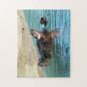 Schöne weiche Muschel Schildkröte am Strand Puzzle (Vertikal)