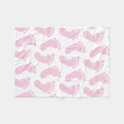 Schöne weiche rosa Baby-Abdrücke Fleecedecke (Vorderseite (Horizontal))