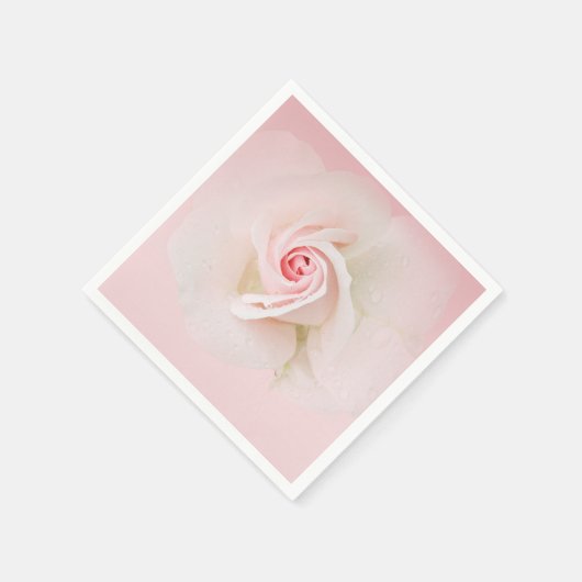 Schöne weiche Rosa Rose Elegantes Brautparty Serviette (Ecke)