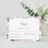 Schöne weiche Rose Hochzeit Rsvp (Stehend Vorderseite)
