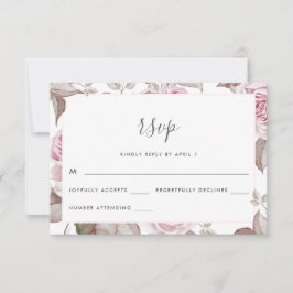 Schöne weiche Rose Hochzeit Rsvp Karte
