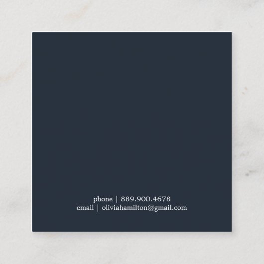 Schöne weiche Wasserfarbe Blaue Foliage  Telefonnummerkarte (Rückseite)