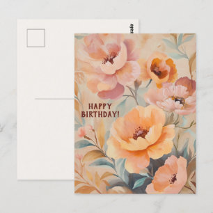 Schöne weiche Wildblumen Blume GLÜCKLICH BIRTHTAG Postkarte