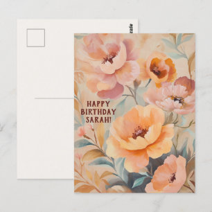 Schöne weiche Wildblumen Blume KUSTOM GEBURTSTAG Postkarte