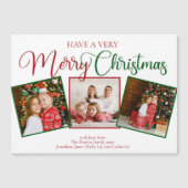 Schöne Weihnachten 3 Foto Magnet Card (Vorderseite)