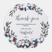 Schöne Weihnachten Florals Hochzeit Vielen Dank Ornament Karte (Vorderseite)