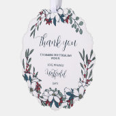 Schöne Weihnachten Florals Hochzeit Vielen Dank Ornament Karte (Links)