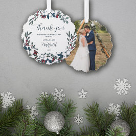 Schöne Weihnachten Florals Hochzeit Vielen Dank Ornament Karte