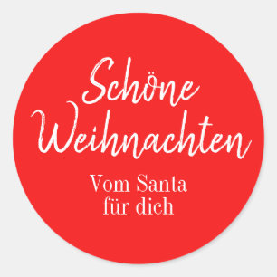 Schöne Weihnachten Frohe Weihnachten auf Deutsch Runder Aufkleber