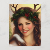 Schöne Weihnachten Goddess Postkarte (Vorderseite)