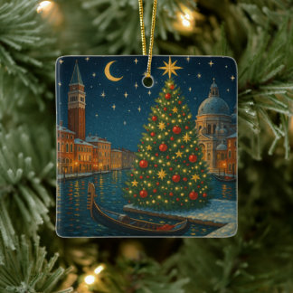 schöne Weihnachten in Venedig Keramikornament