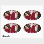 Schöne Weihnachten mit Liebe HABEN einen schönen T Ovaler Aufkleber (Blatt)