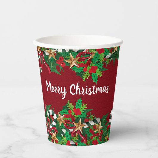 Schöne Weihnachten Pappbecher (Vorderseite)