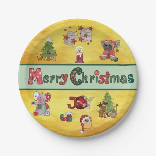 Schöne Weihnachten Pappteller (Vorderseite)