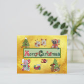 Schöne Weihnachten Postkarte (Stehend Vorderseite)