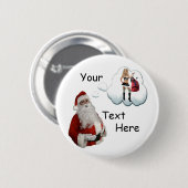 Schöne Weihnachten - schmutziger Weihnachtsmann Button (Vorne & Hinten)