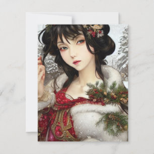 Schöne Weihnachten Winter Anime Manga Mädchen 