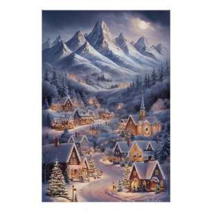 Schöne Weihnachten Winter Wonderland Grußkarte  Poster