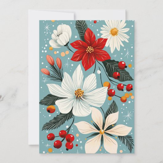 Schöne Weihnachts-Blume Feiertagskarte (Vorderseite)