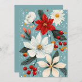 Schöne Weihnachts-Blume Feiertagskarte (Vorne/Hinten)