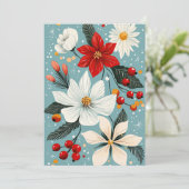Schöne Weihnachts-Blume Feiertagskarte (Stehend Vorderseite)