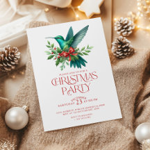Schöne Weihnachts-Kolibri-Party-Einladung