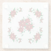 Schöne Weihnachts Rote Blume Glass Untersetzer (Rückseite)