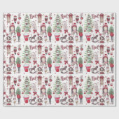 Schöne Weihnachts-Rote Farbe Elemente Geschenkpapier (Flach)