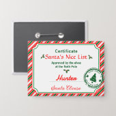 Schöne Weihnachts-Urkunde für brave Kinder Button (Vorderseite/Rückseite)