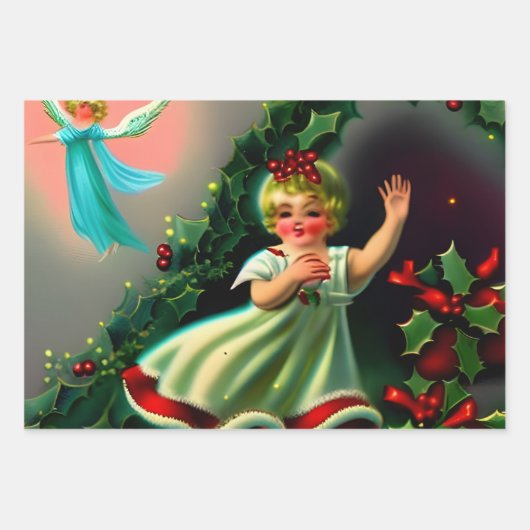 Schöne WeihnachtsAngeln Entdeckungsreise Geschenkpapier Set (Vorderseite)