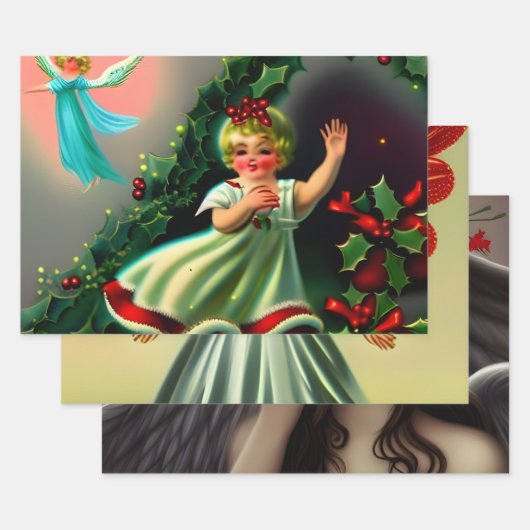 Schöne WeihnachtsAngeln Entdeckungsreise Geschenkpapier Set (Set)