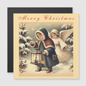 Schöne WeihnachtsAngels Magnetkarte (Vorne/Hinten)
