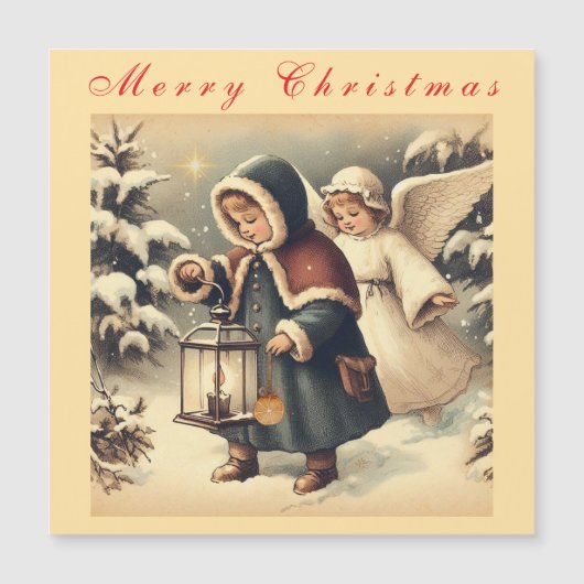 Schöne WeihnachtsAngels Magnetkarte (Vorderseite)