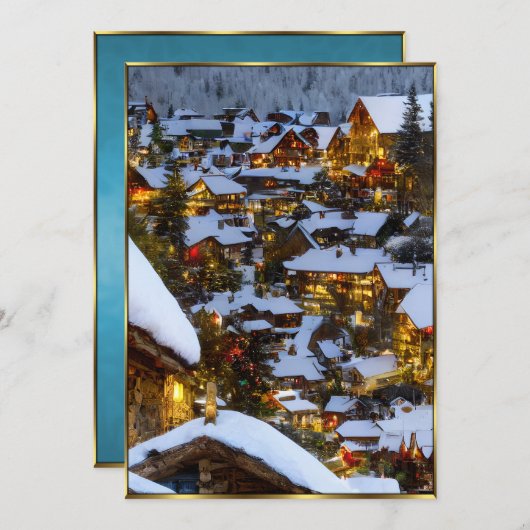 Schöne Weihnachtsansicht 2 Einladung (Vorne/Hinten)