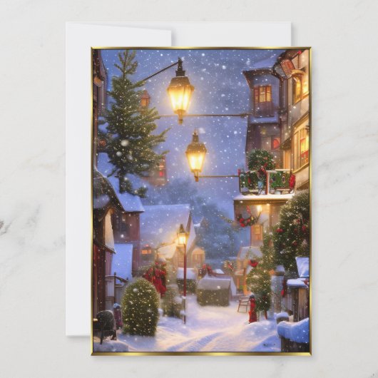 Schöne Weihnachtsansicht 3 Einladung (Vorderseite)