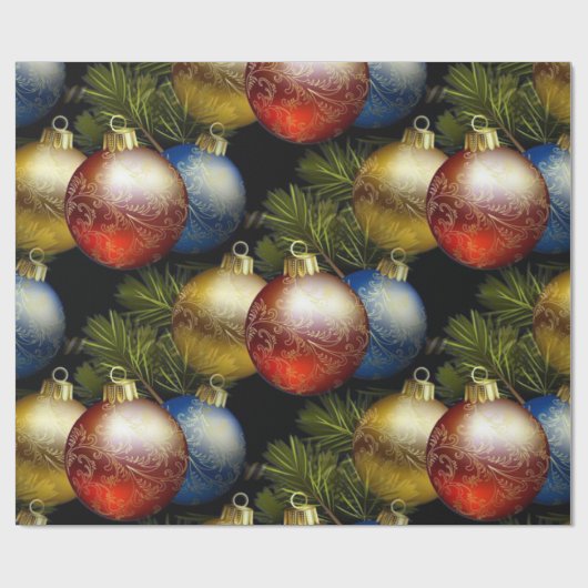 Schöne Weihnachtsbälle mit zartem Design Geschenkpapier (Flach)