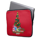 Schöne Weihnachtsbaum Burgundy Electronics Bag Laptopschutzhülle (Vorderseite Links)