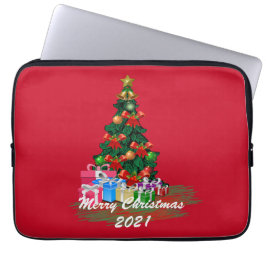 Schöne Weihnachtsbaum Burgundy Electronics Bag Laptopschutzhülle