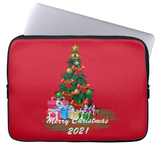 Schöne Weihnachtsbaum Burgundy Electronics Bag Laptopschutzhülle (Vorderseite)