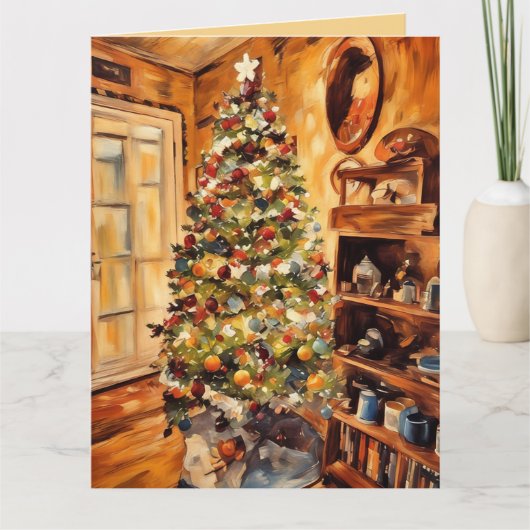 Schöne Weihnachtsbaum Faltkarte Karte (Vorderseite)