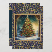 Schöne Weihnachtsbaum-Feier Einladung (Vorne/Hinten)