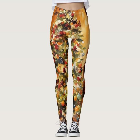 Schöne Weihnachtsbaum-Leggings Leggings (Vorderseite)