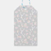 Schöne Weihnachtsbaum Rentier Floral Geschenkanhänger (Rückseite)