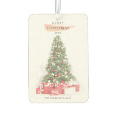 Schöne Weihnachtsbaum Wasserfarbener Urlaub Autolufterfrischer (Rückseite)